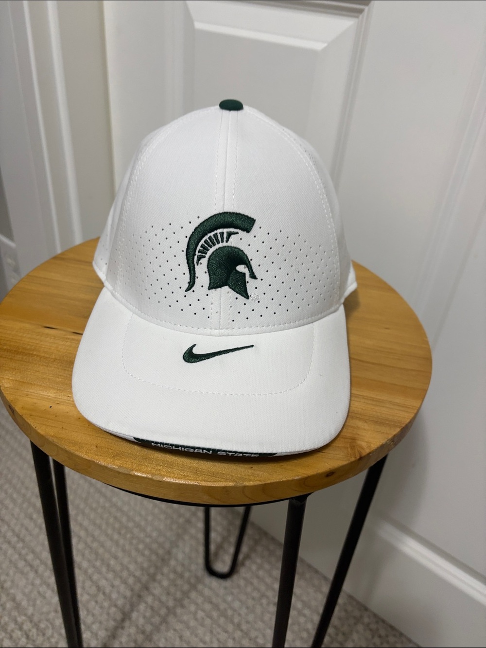 Nike White Cap with Dark Green Michigan Logo legacy 91 dry fit